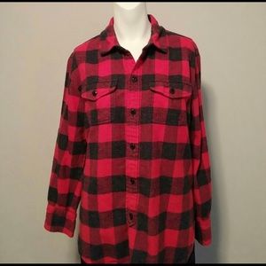 Madewell plaid flannel shirt.
